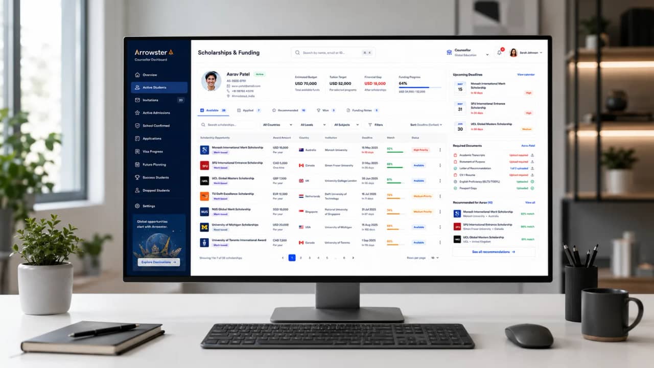 Counsellor Dashboard screenshot